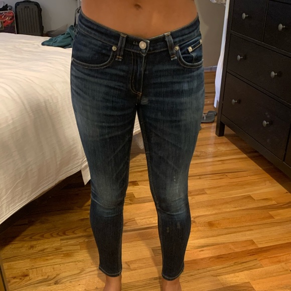 RAG AND BONE BLUE SKINNY JEANS SIZE 25 - Picture 1 of 7